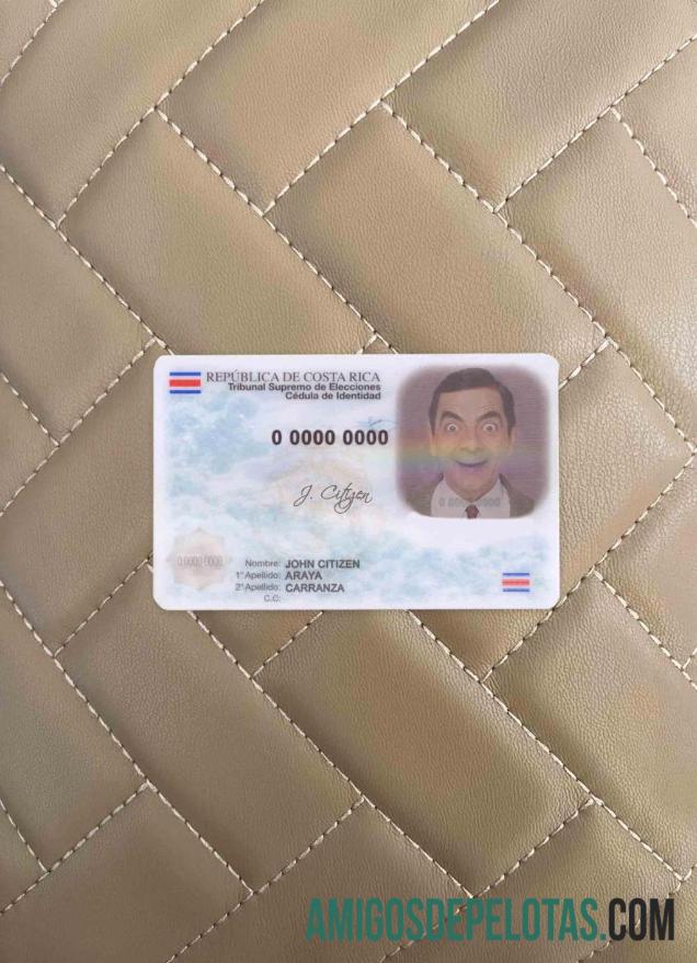 Costa Rica ID olhar de foto frente exemplo